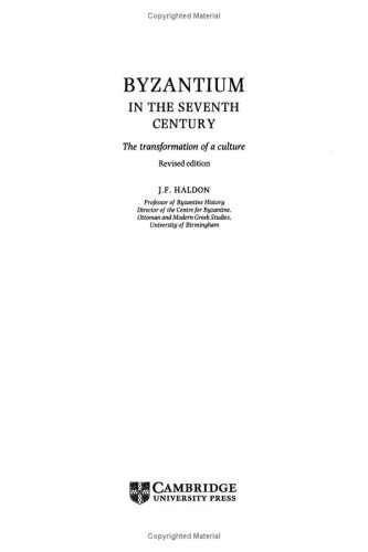 Byzantium in the seventh century Cover