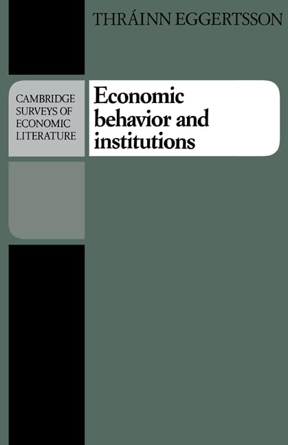 Economic behavior and institutions Cover