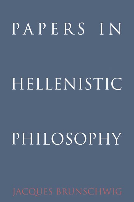 Papers in Hellenistic philosophy Cover
