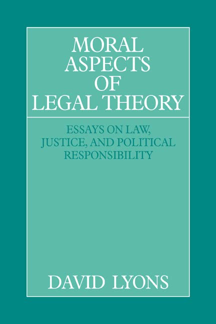 Moral aspects of legal theory Cover