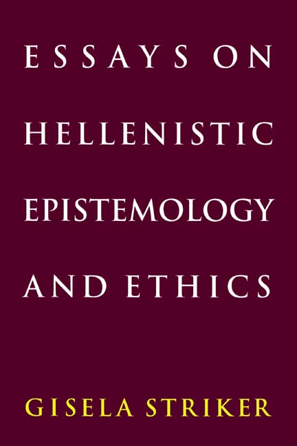 Essays on Hellenistic epistemology and ethics Cover