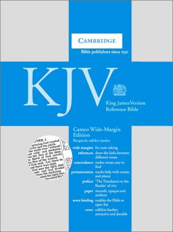 KJV Cameo Wide Margin Reference Bible Burgundy Calfskin Leather KWMC257 Cover