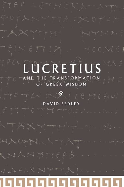 Lucretius and the Transformation of Greek Wisdom Cover