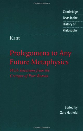 Kant: Prolegomena to Any Future Metaphysics Cover