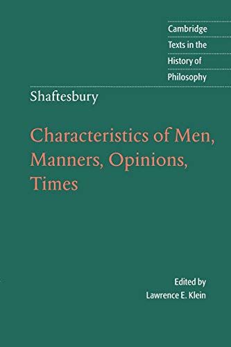 Characteristics of men, manners, opinions, times Cover
