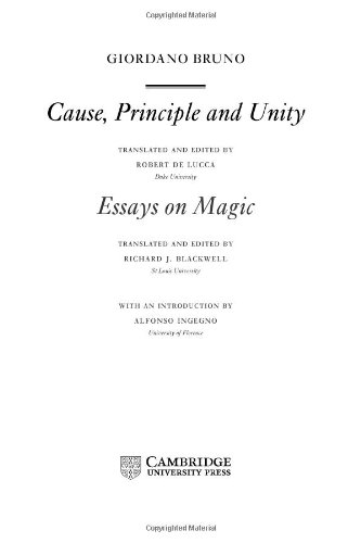 Cause, principle, and unity Cover
