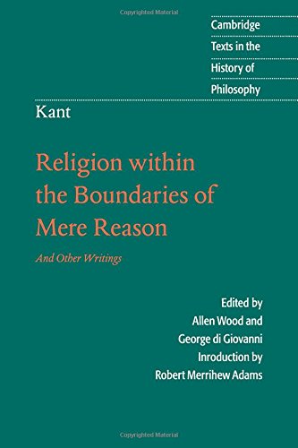 Religion within the boundaries of mere reason and other writings Cover