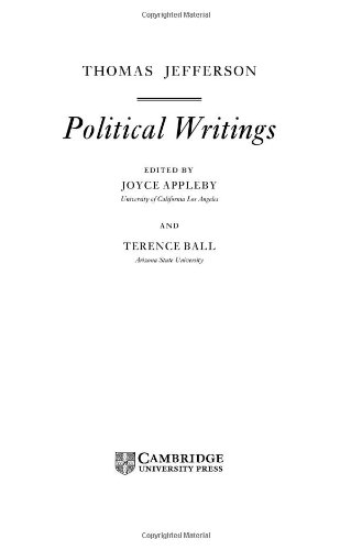 Thomas Jefferson, political writings Cover