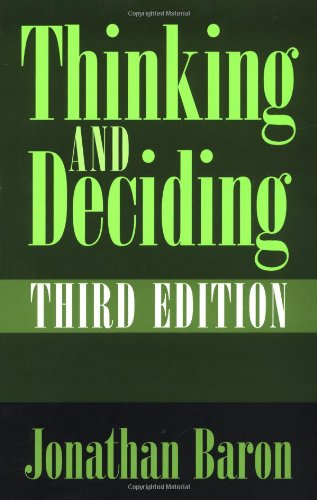 Thinking and deciding Cover
