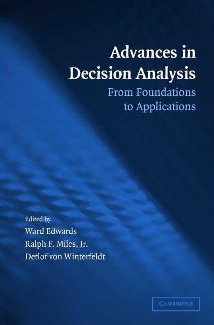 Advances in decision analysis Cover