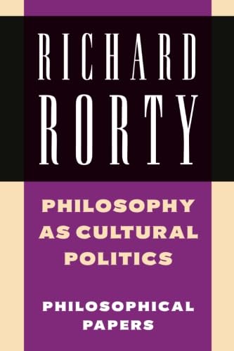 Philosophy as cultural politics Cover