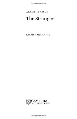 Albert Camus, The stranger Cover