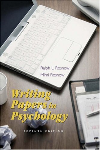 Writing papers in psychology Cover