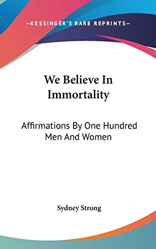 We Believe In Immortality Cover