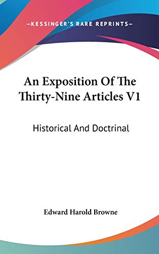 An Exposition Of The Thirty-Nine Articles V1 Cover