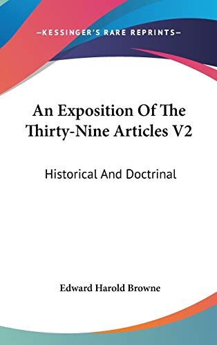 An Exposition Of The Thirty-Nine Articles V2 Cover