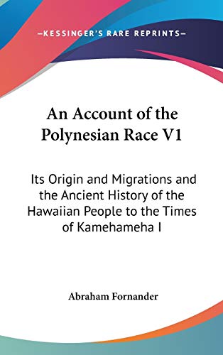 An Account Of The Polynesian Race V1 Cover