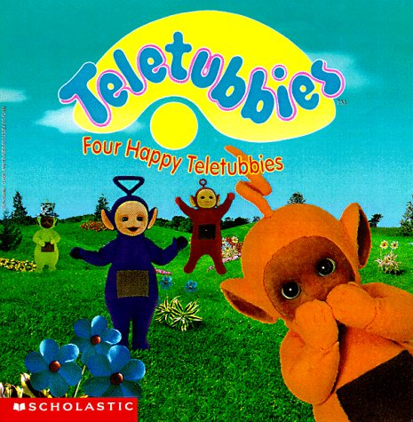 Four happy Teletubbies. Cover
