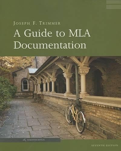A guide to MLA documentation Cover