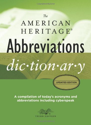 The American heritage abbreviations dictionary. Cover