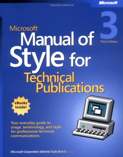 Microsoft manual of style for technical publications Cover