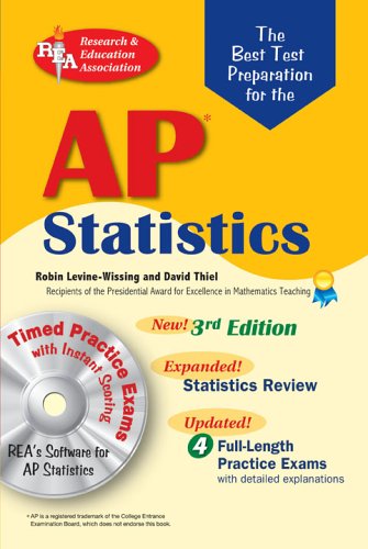 Best Test Prep AP Statistics with CD-ROM (REA) The Best Test Prep for the AP Statistics Exam with TESTware (REA Test Preps) Cover