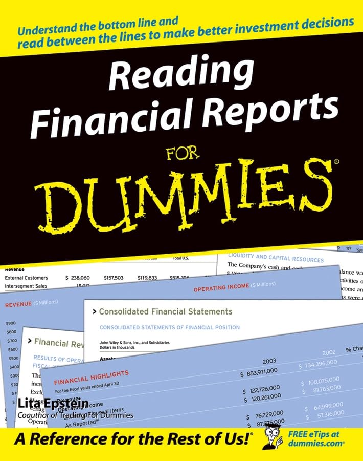Reading financial reports for dummies Cover