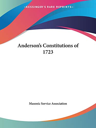 Anderson's Constitutions of 1723 Cover