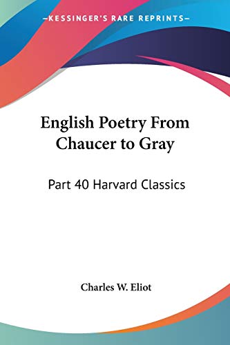 English Poetry From Chaucer to Gray Cover
