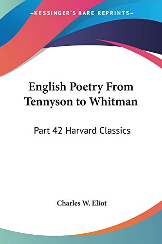 English Poetry From Tennyson to Whitman Cover