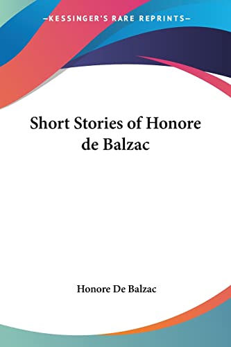 Short Stories of Honore de Balzac Cover