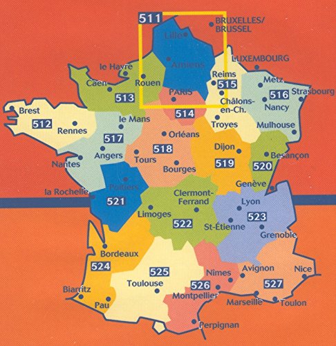 Michelin Map No. 513 Normandy (Normandie) France, Le Havre, Caen and Surrounding Area, Scale 1:200,000 Cover