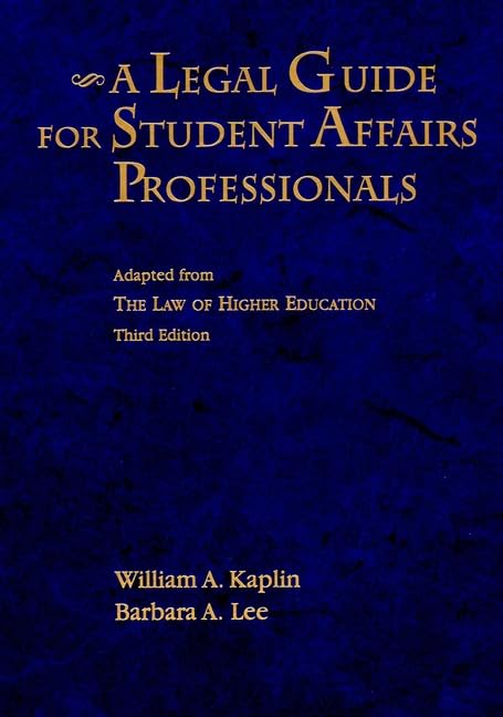 A Legal guide for student affairs professionals Cover
