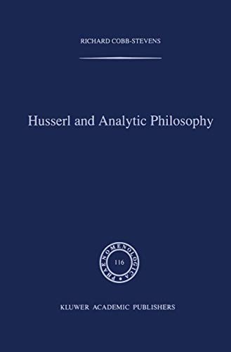 Husserl and analytic philosophy Cover