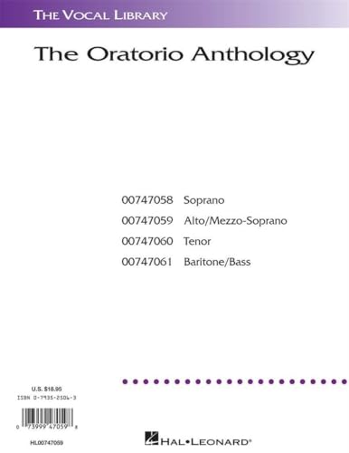 The Oratorio Anthology - Mezzo-Soprano/Alto Cover