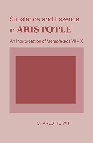 Substance and essence in Aristotle Cover