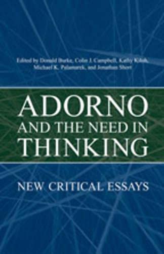 Adorno and the Need in Thinking Cover