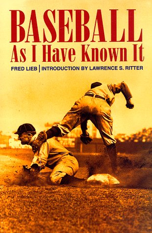 Baseball as I have known it Cover