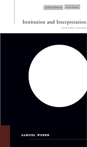 Institution and interpretation Cover