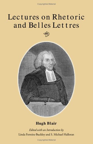 Lectures on rhetoric and belles lettres Cover