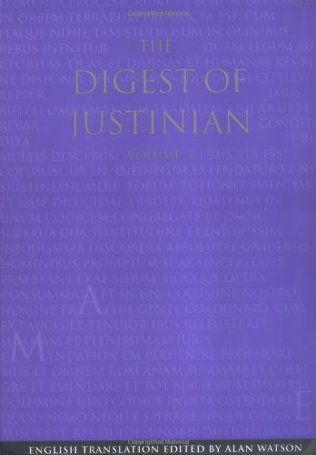 The digest of Justinian Cover