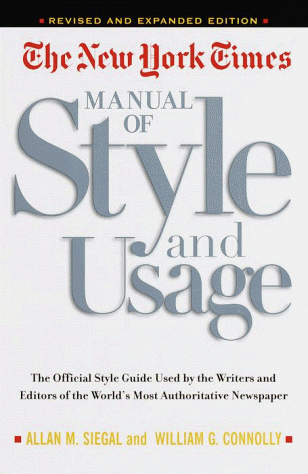The New York times manual of style and usage Cover