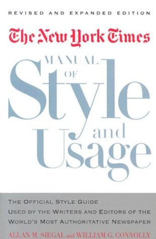 The New York Times manual of style and usage Cover