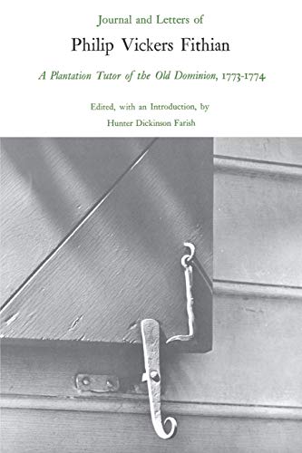 Journal and Letters of Philip Vickers Fithian 1773-1774 Cover