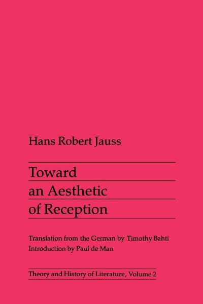 Toward an aesthetic of reception Cover