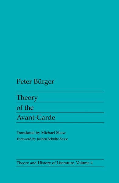 Theory of the avant-garde Cover