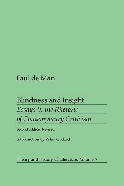 Blindness and insight Cover