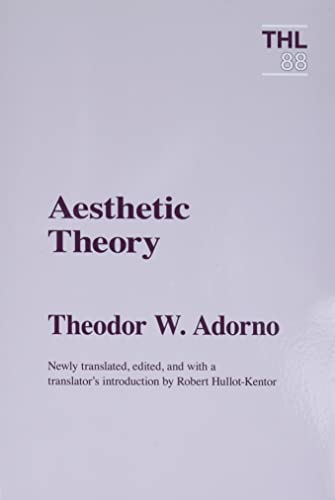 Aesthetic Theory (Theory & History of Literature) Cover