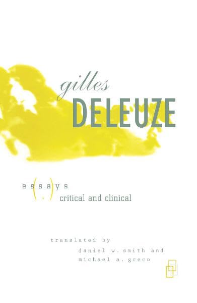 Essays critical and clinical Cover