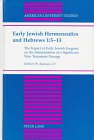 Early Jewish hermeneutics and Hebrews 1:5-13 Cover